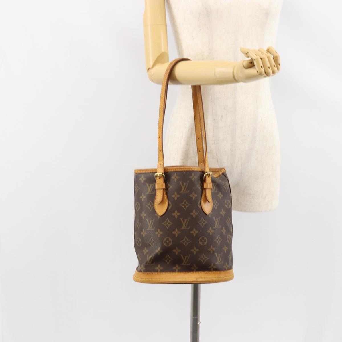 LOUIS VUITTON Monogram Bucket PM Shoulder Bag M42238 LV Auth gh1038