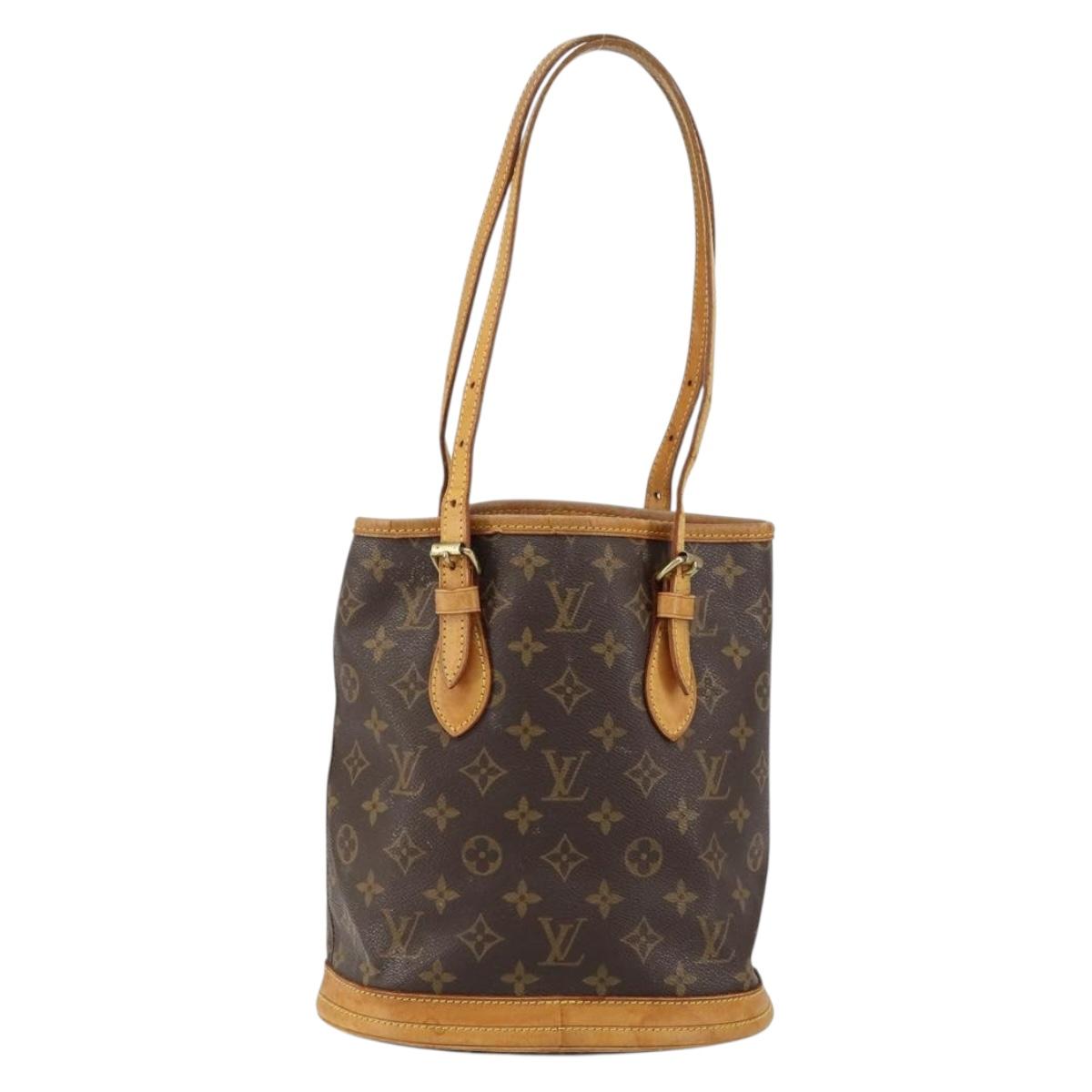 LOUIS VUITTON Monogram Bucket PM Shoulder Bag M42238 LV Auth gh1038