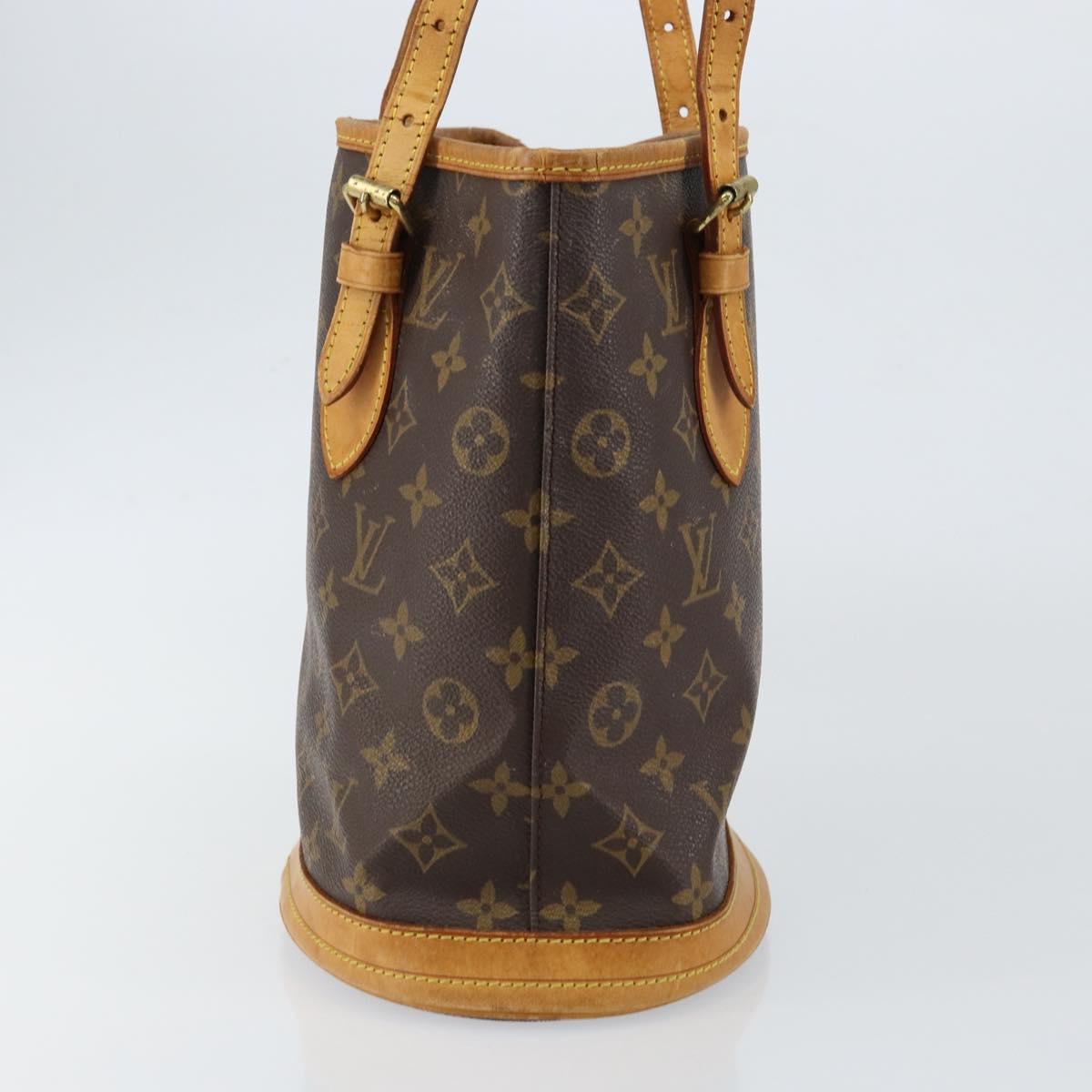 LOUIS VUITTON Monogram Bucket PM Shoulder Bag M42238 LV Auth gh1038