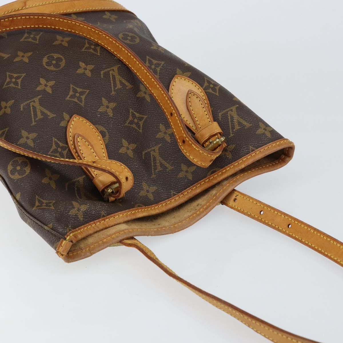 LOUIS VUITTON Monogram Bucket PM Shoulder Bag M42238 LV Auth gh1038