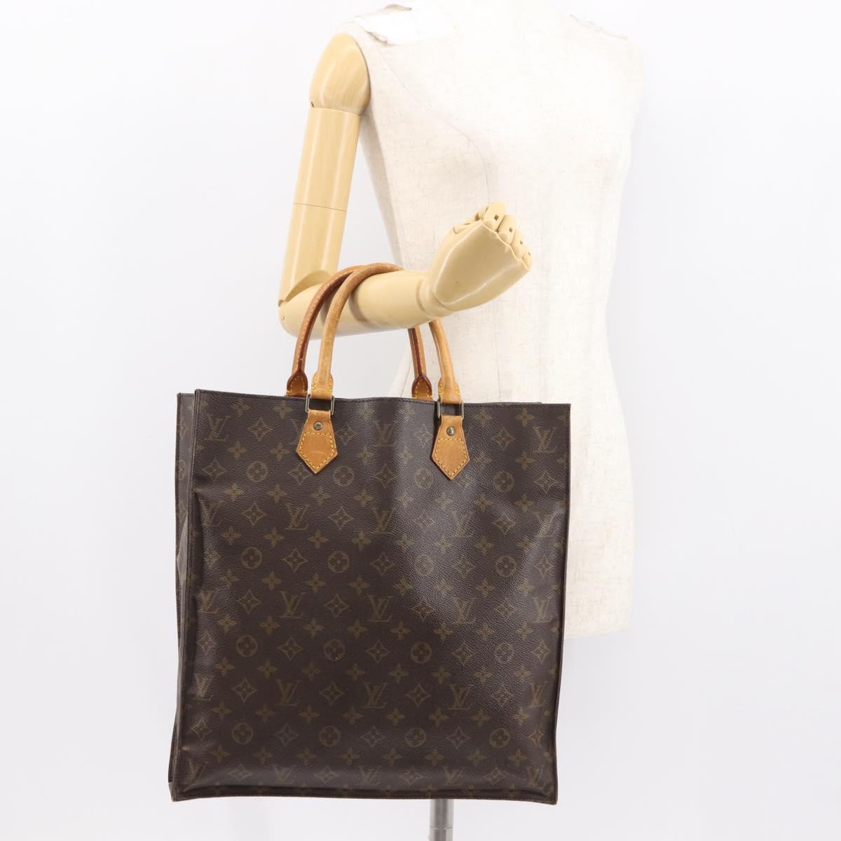 LOUIS VUITTON Monogram Sac Plat Hand Bag M51140 LV Auth gh1042
