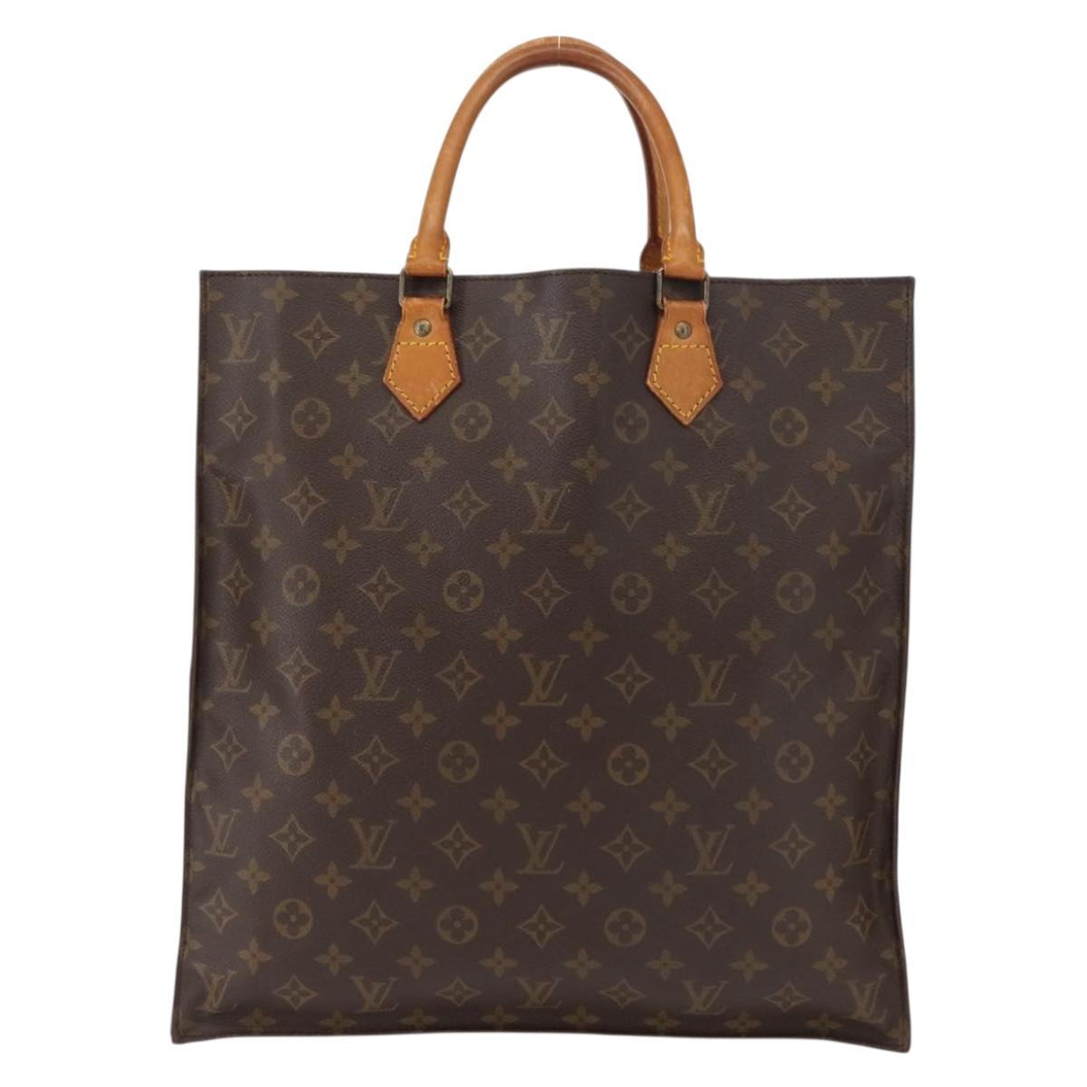LOUIS VUITTON Monogram Sac Plat Hand Bag M51140 LV Auth gh1042