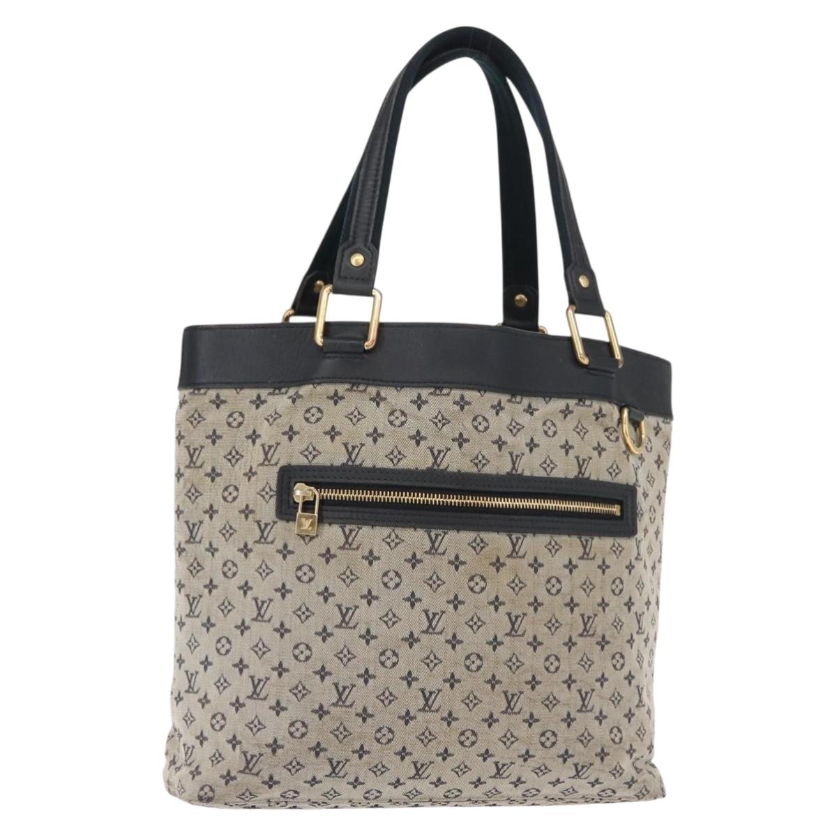 LOUIS VUITTON Monogram Mini Lucille GM Tote Bag Blue M92675 LV Auth gh1046