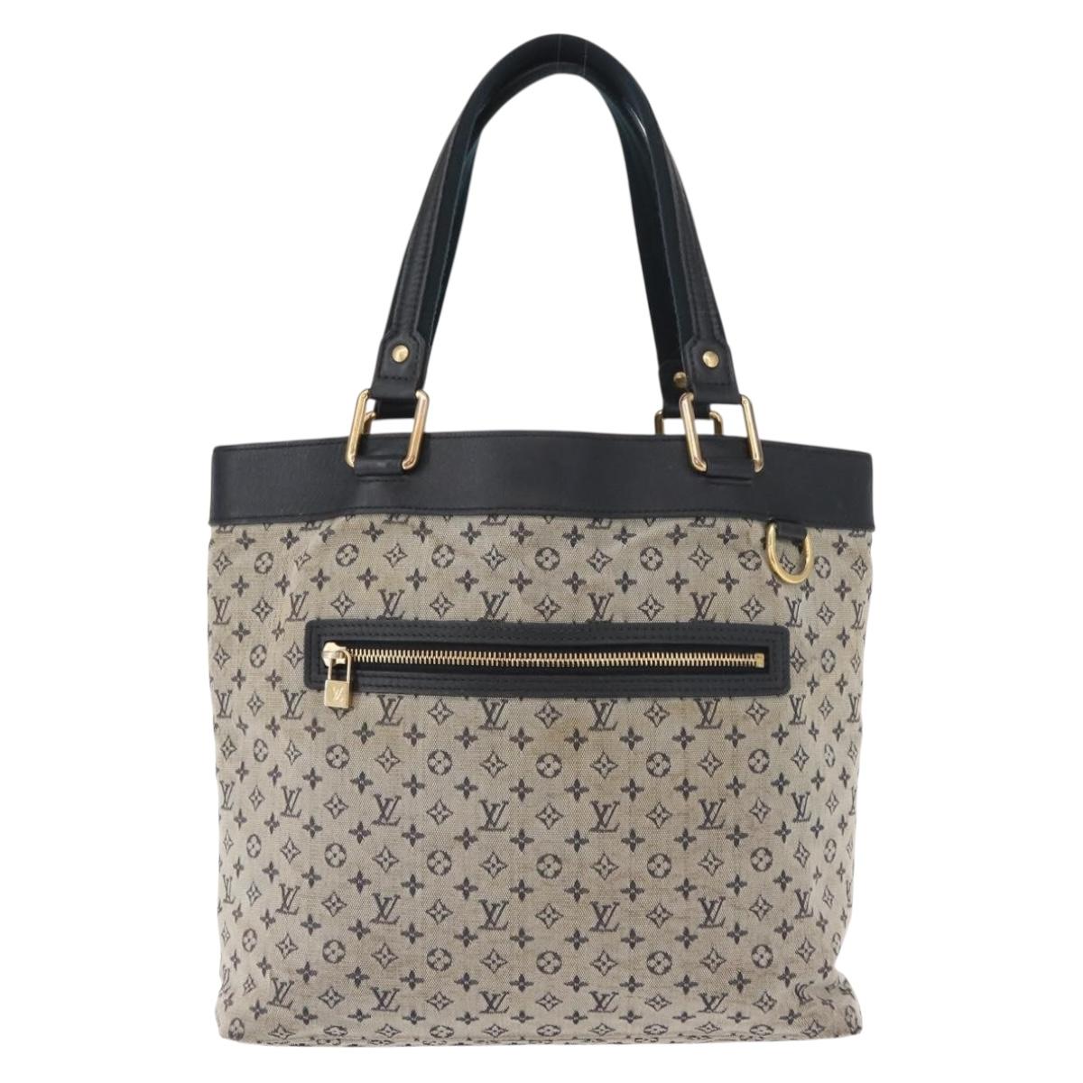 LOUIS VUITTON Monogram Mini Lucille GM Tote Bag Blue M92675 LV Auth gh1046