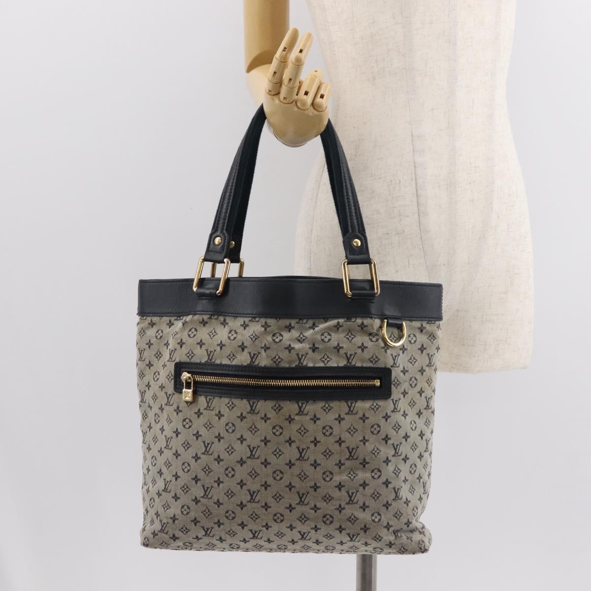 LOUIS VUITTON Monogram Mini Lucille GM Tote Bag Blue M92675 LV Auth gh1046