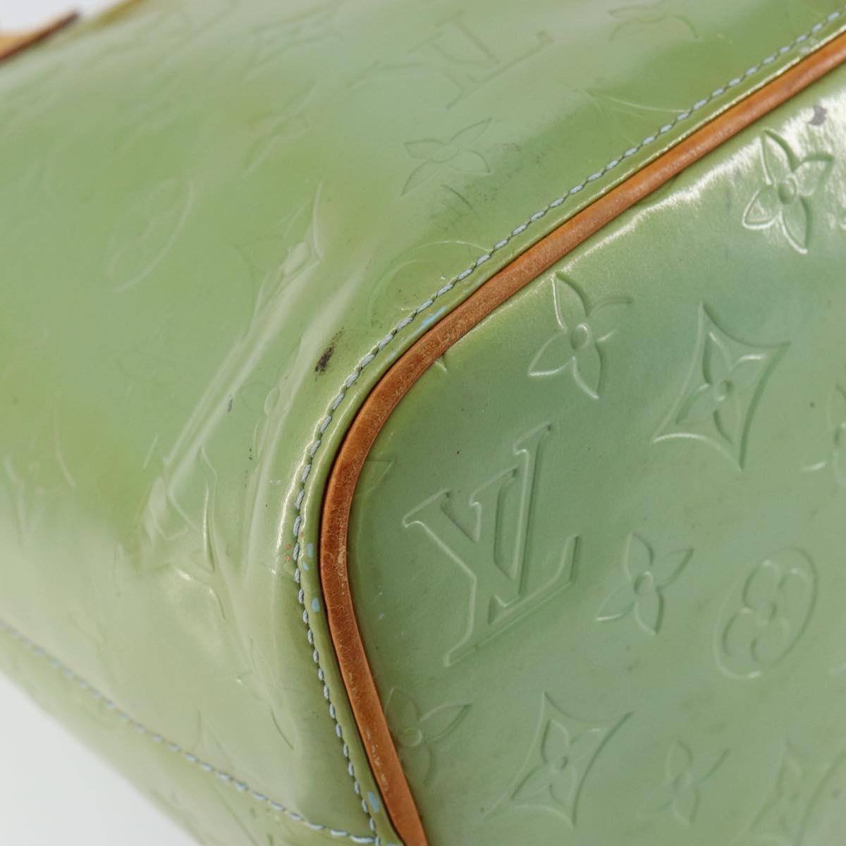 LOUIS VUITTON Monogram Vernis Houston Hand Bag Baby Blue M91005 LV Auth gh1056