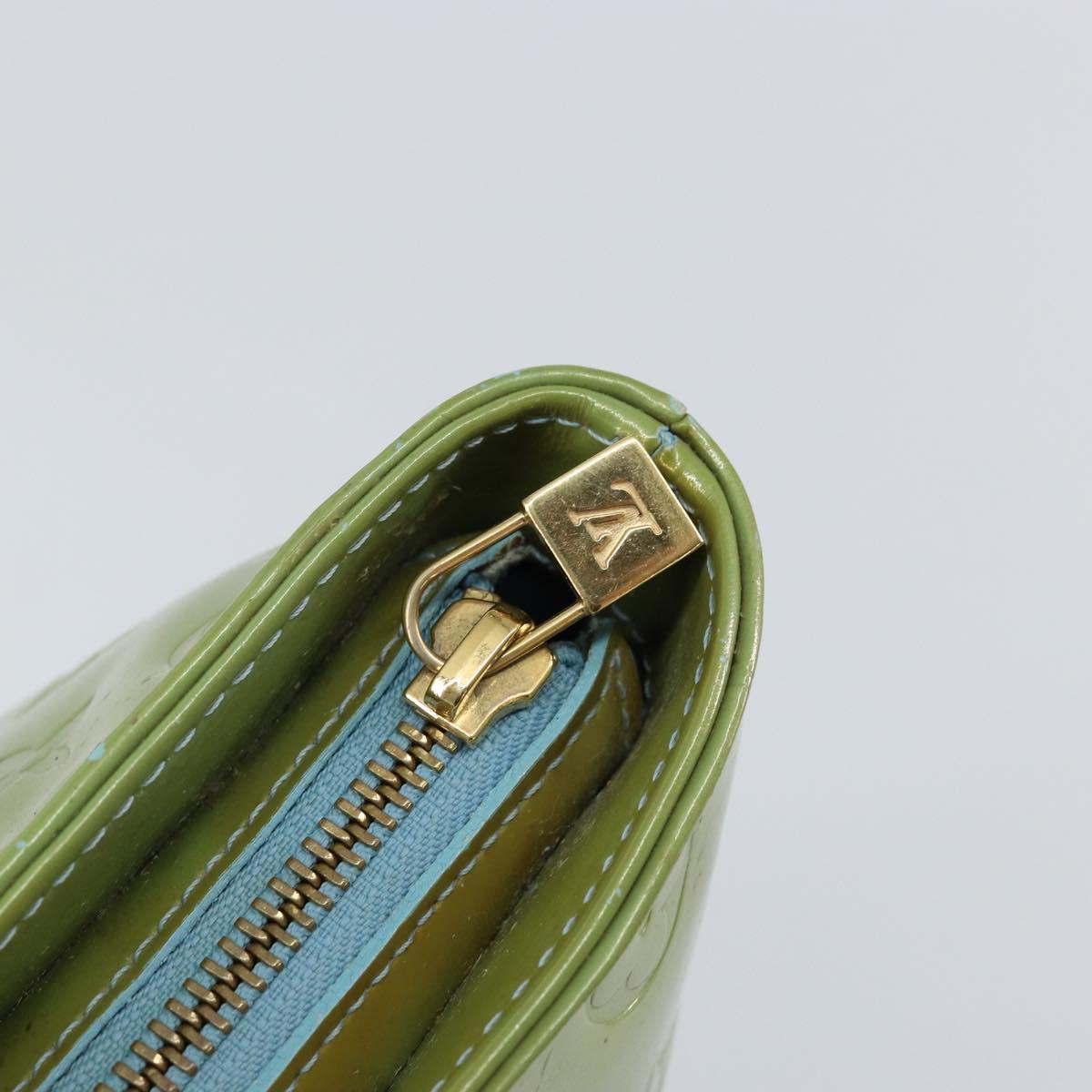 LOUIS VUITTON Monogram Vernis Houston Hand Bag Baby Blue M91005 LV Auth gh1056