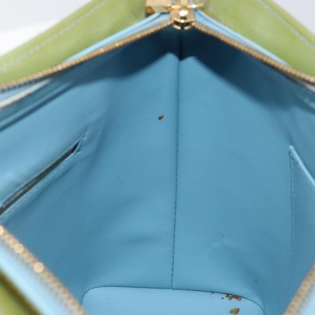 LOUIS VUITTON Monogram Vernis Houston Hand Bag Baby Blue M91005 LV Auth gh1056