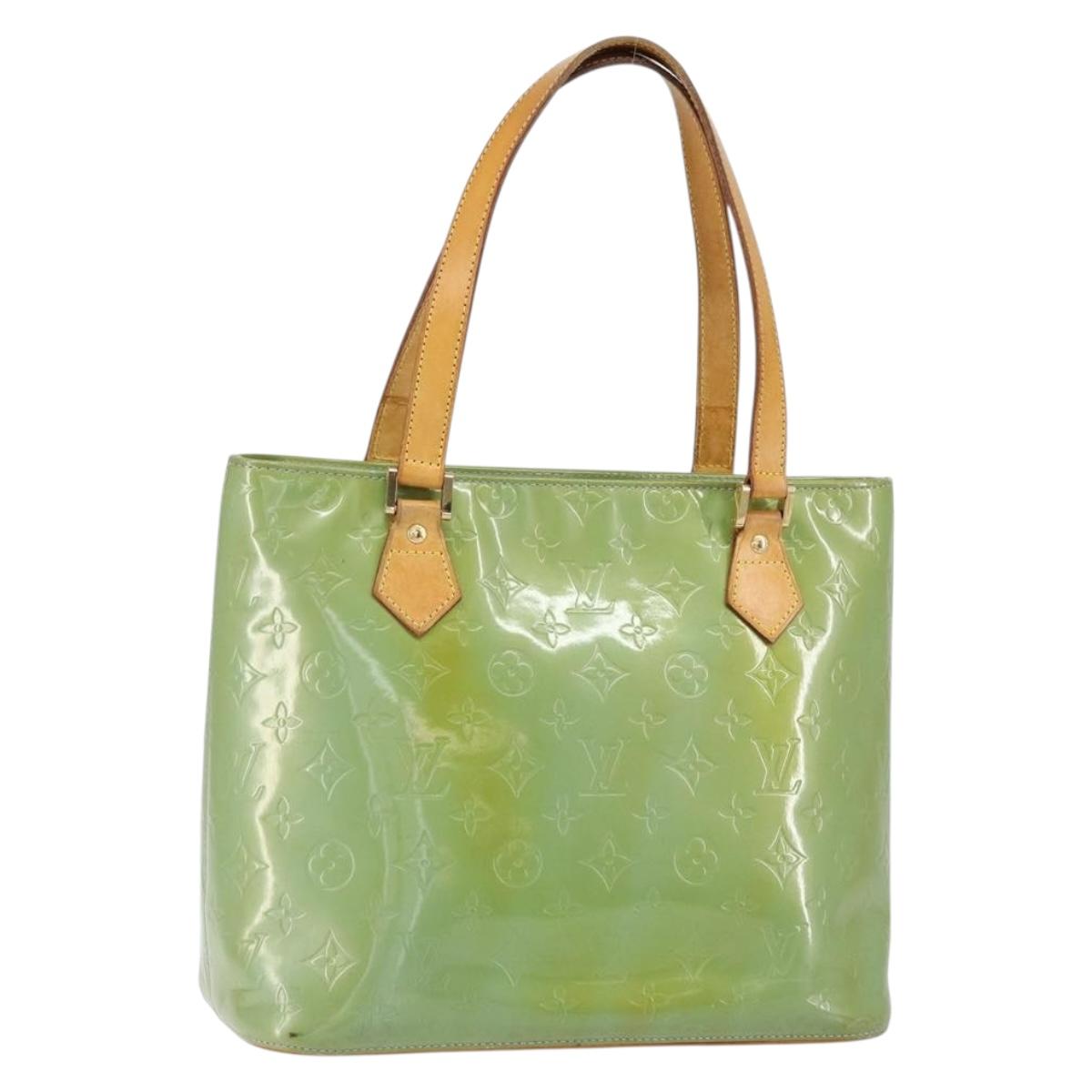 LOUIS VUITTON Monogram Vernis Houston Hand Bag Baby Blue M91005 LV Auth gh1056