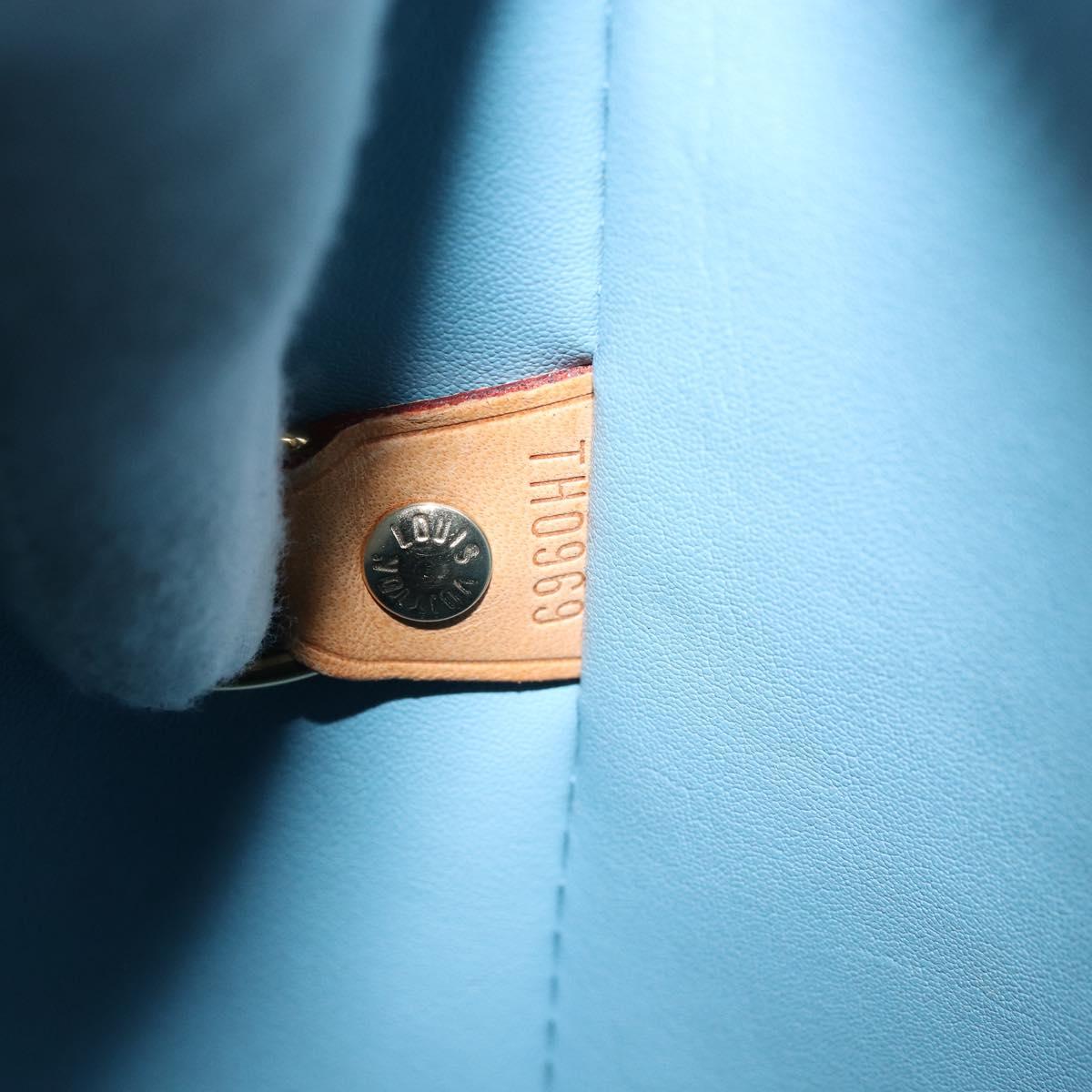 LOUIS VUITTON Monogram Vernis Houston Hand Bag Baby Blue M91005 LV Auth gh1056