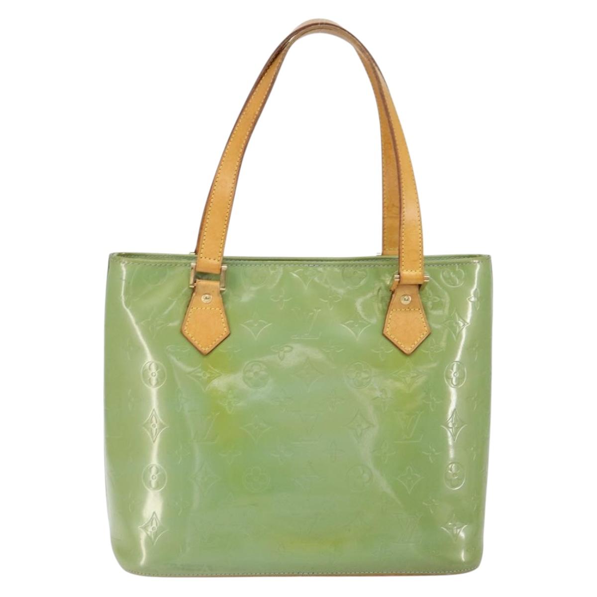 LOUIS VUITTON Monogram Vernis Houston Hand Bag Baby Blue M91005 LV Auth gh1056