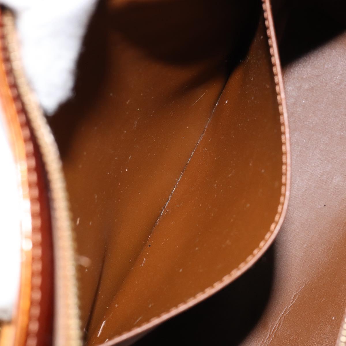 LOUIS VUITTON Monogram Vernis Houston Hand Bag Bronze M91122 LV Auth gh1057