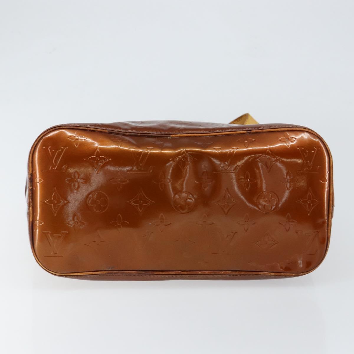 LOUIS VUITTON Monogram Vernis Houston Hand Bag Bronze M91122 LV Auth gh1057