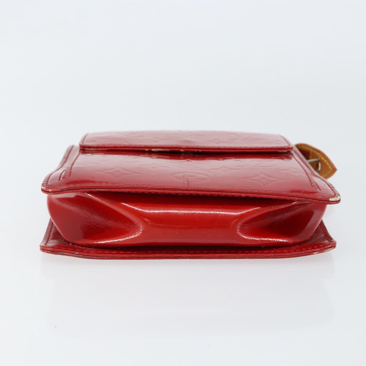 LOUIS VUITTON Monogram Vernis Motto Accessory Pouch Red M91137 LV Auth gh1058