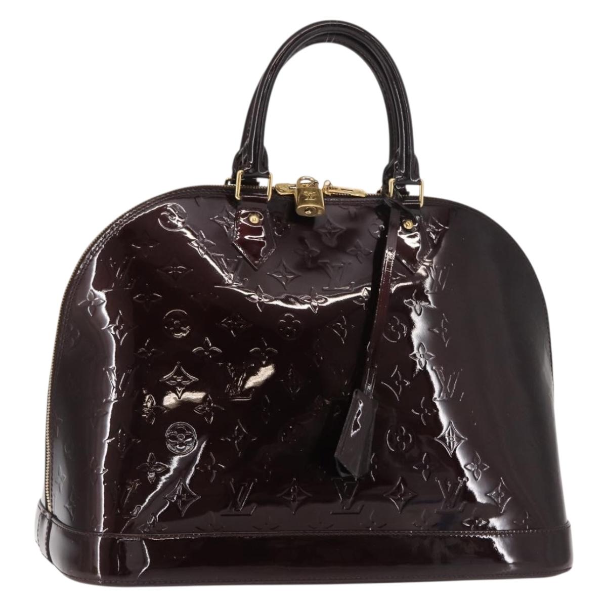 LOUIS VUITTON Monogram Vernis Alma GM Hand Bag 2way Amarante M93595 Auth gh1060