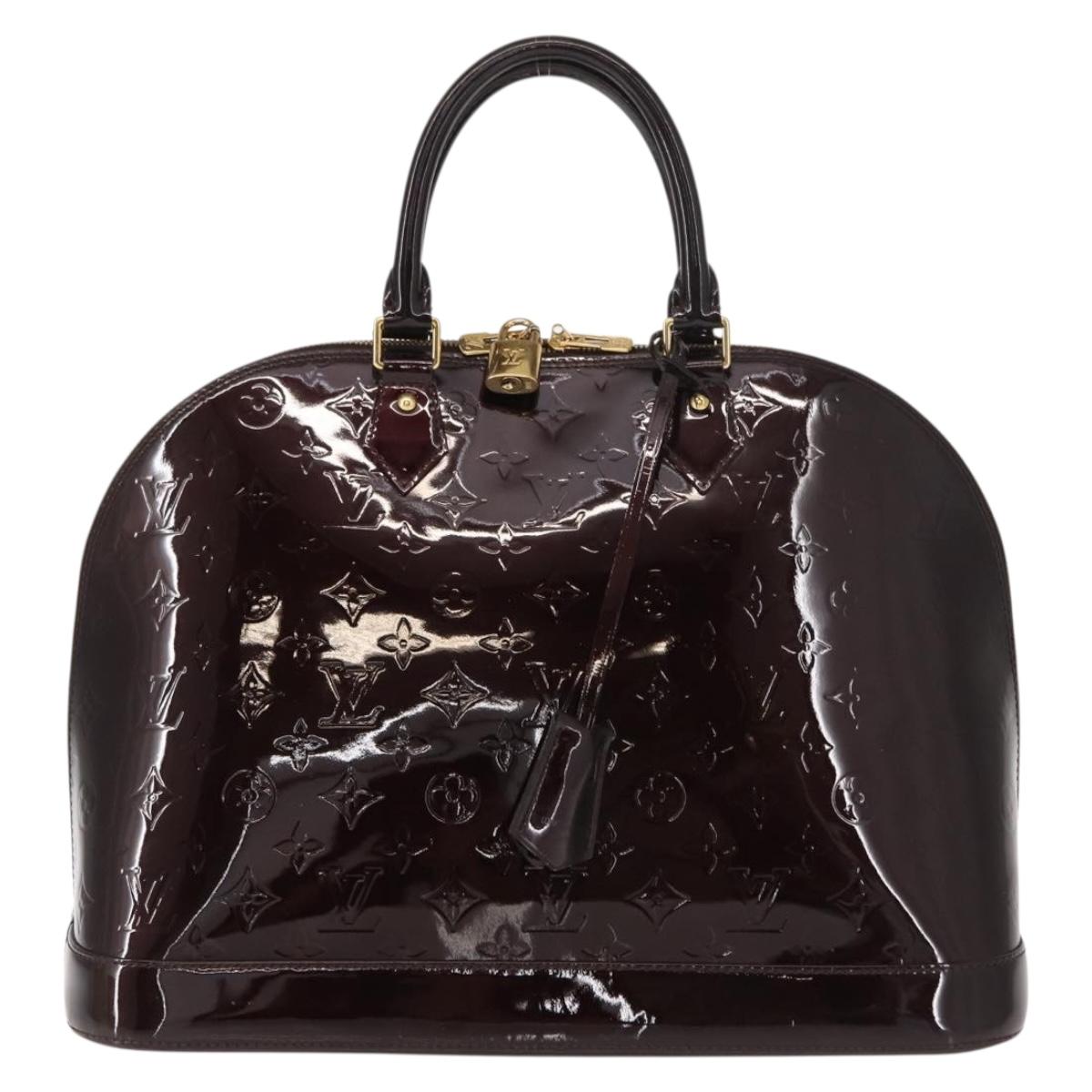 LOUIS VUITTON Monogram Vernis Alma GM Hand Bag 2way Amarante M93595 Auth gh1060