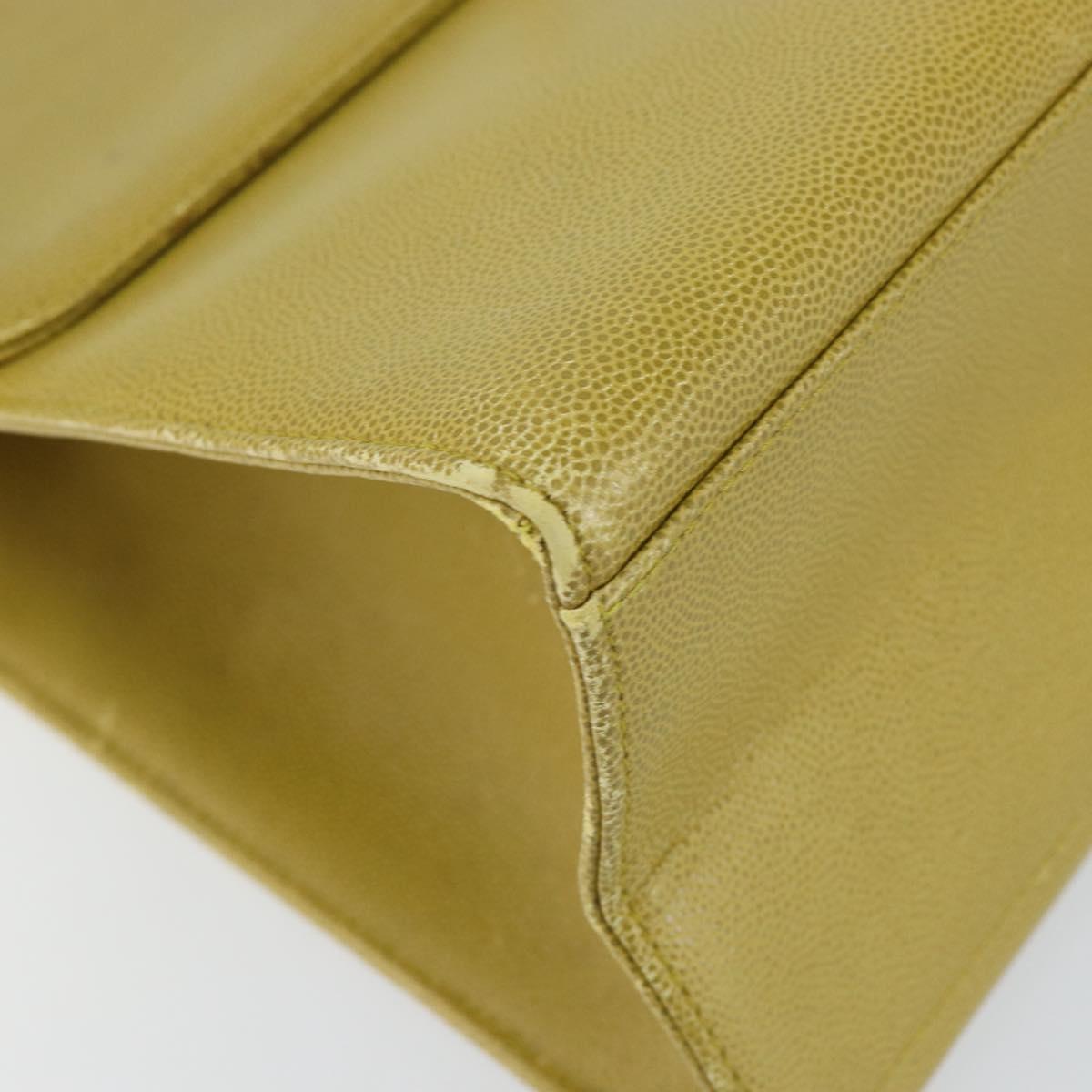 CHANEL Twist Shoulder Bag Caviar Skin Green Gold CC Auth gh1064