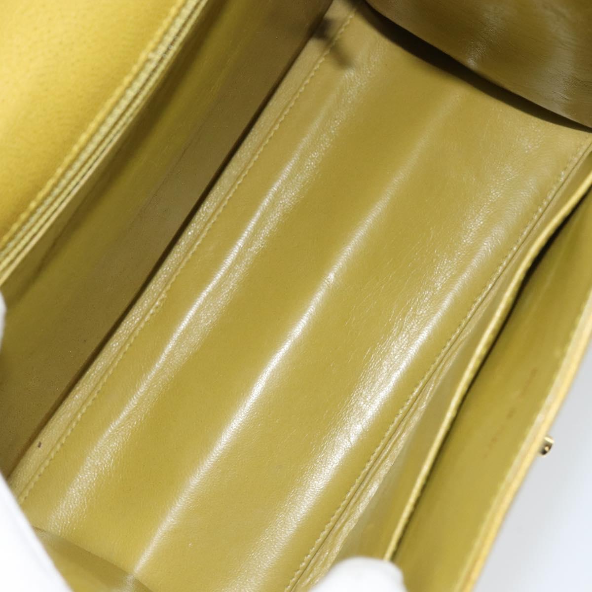 CHANEL Twist Shoulder Bag Caviar Skin Green Gold CC Auth gh1064