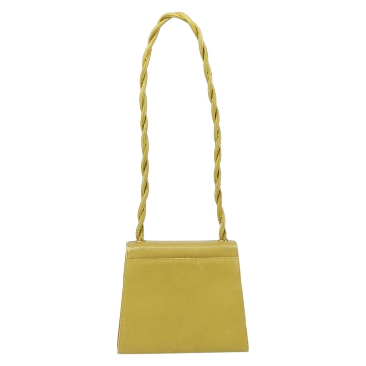 CHANEL Twist Shoulder Bag Caviar Skin Green Gold CC Auth gh1064