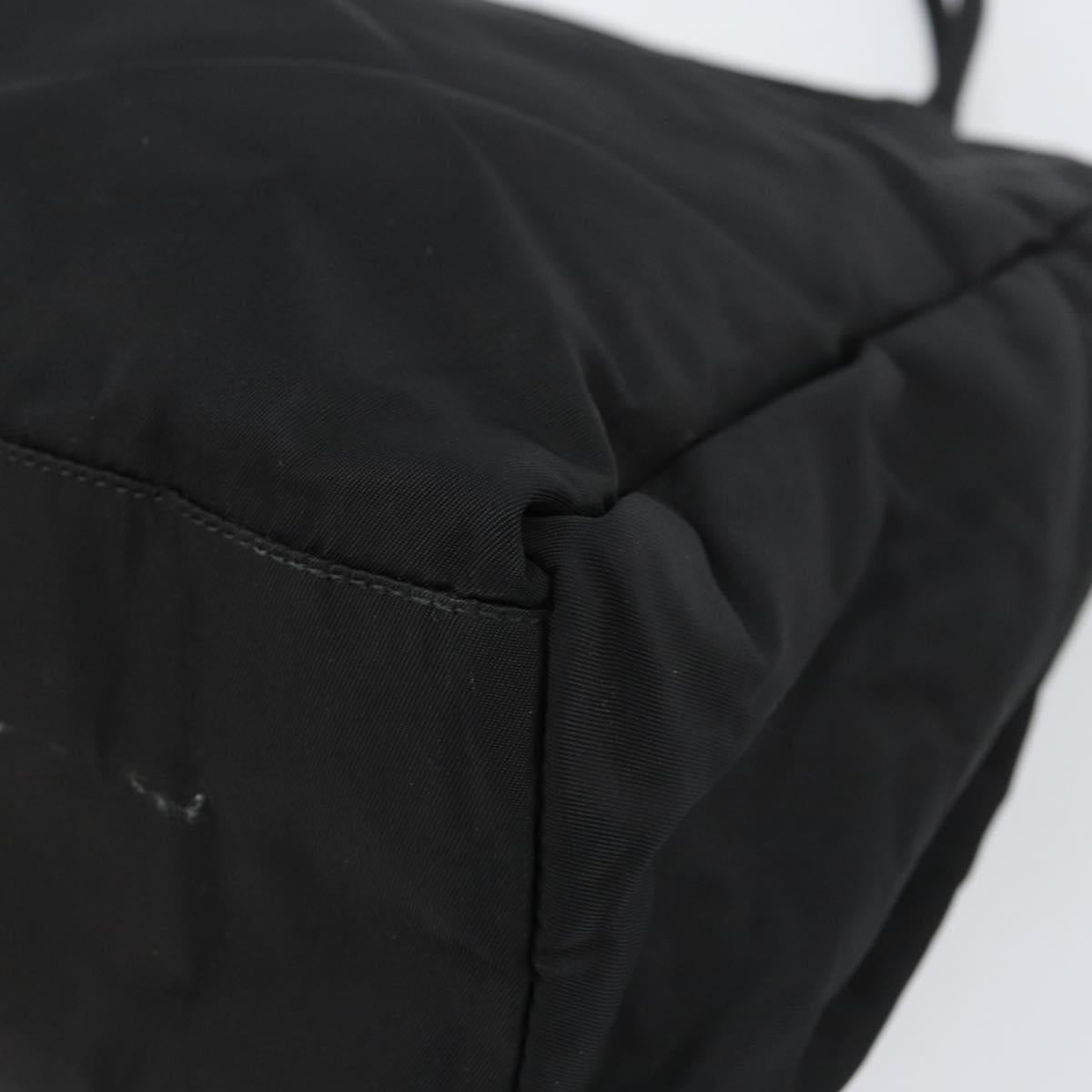 PRADA Hand Bag Nylon Black Silver Auth gh1070