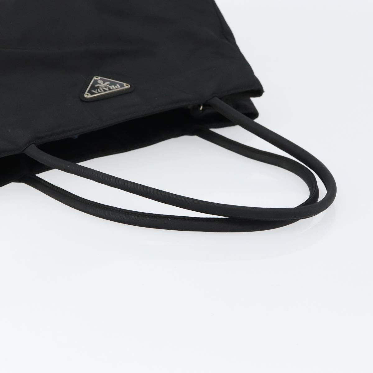 PRADA Hand Bag Nylon Black Silver Auth gh1070