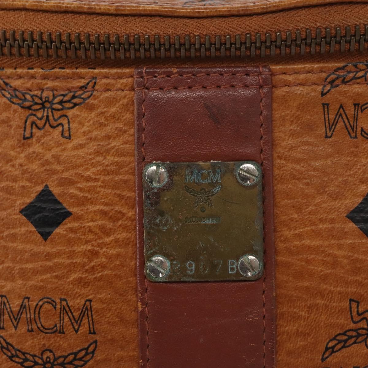 MCM Logogram Vicetos Waist Bag PVC Leather Brown Auth gh1078