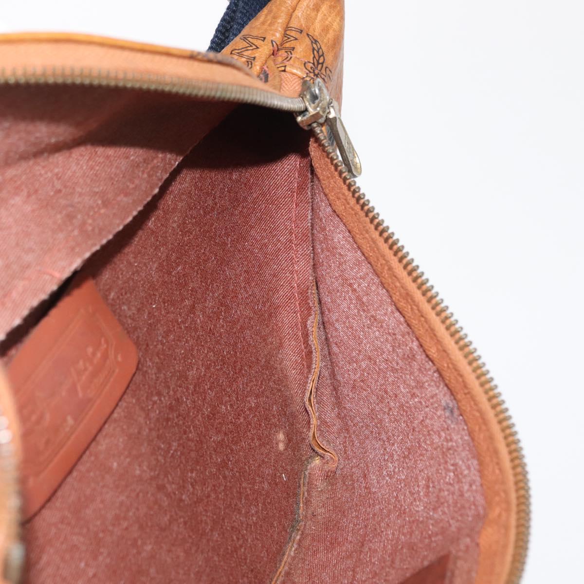 MCM Logogram Vicetos Waist Bag PVC Leather Brown Auth gh1078