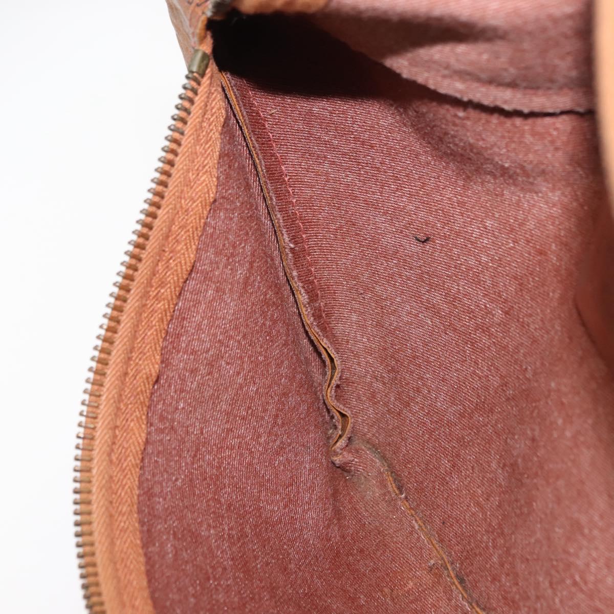 MCM Logogram Vicetos Waist Bag PVC Leather Brown Auth gh1078