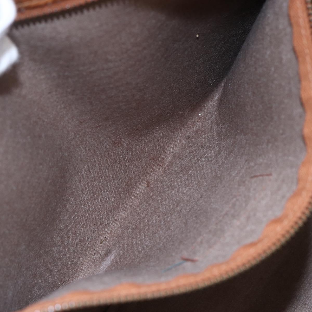 MCM Logogram Vicetos Tote Bag PVC Leather Brown Gold Auth gh1081