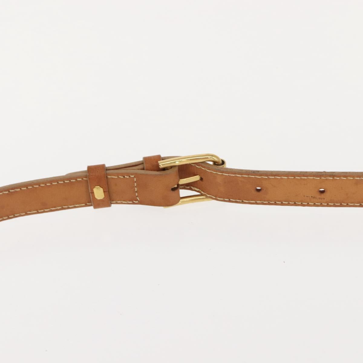 CELINE Macadam Canvas Shoulder Bag PVC Leather Brown Gold Auth gh1088