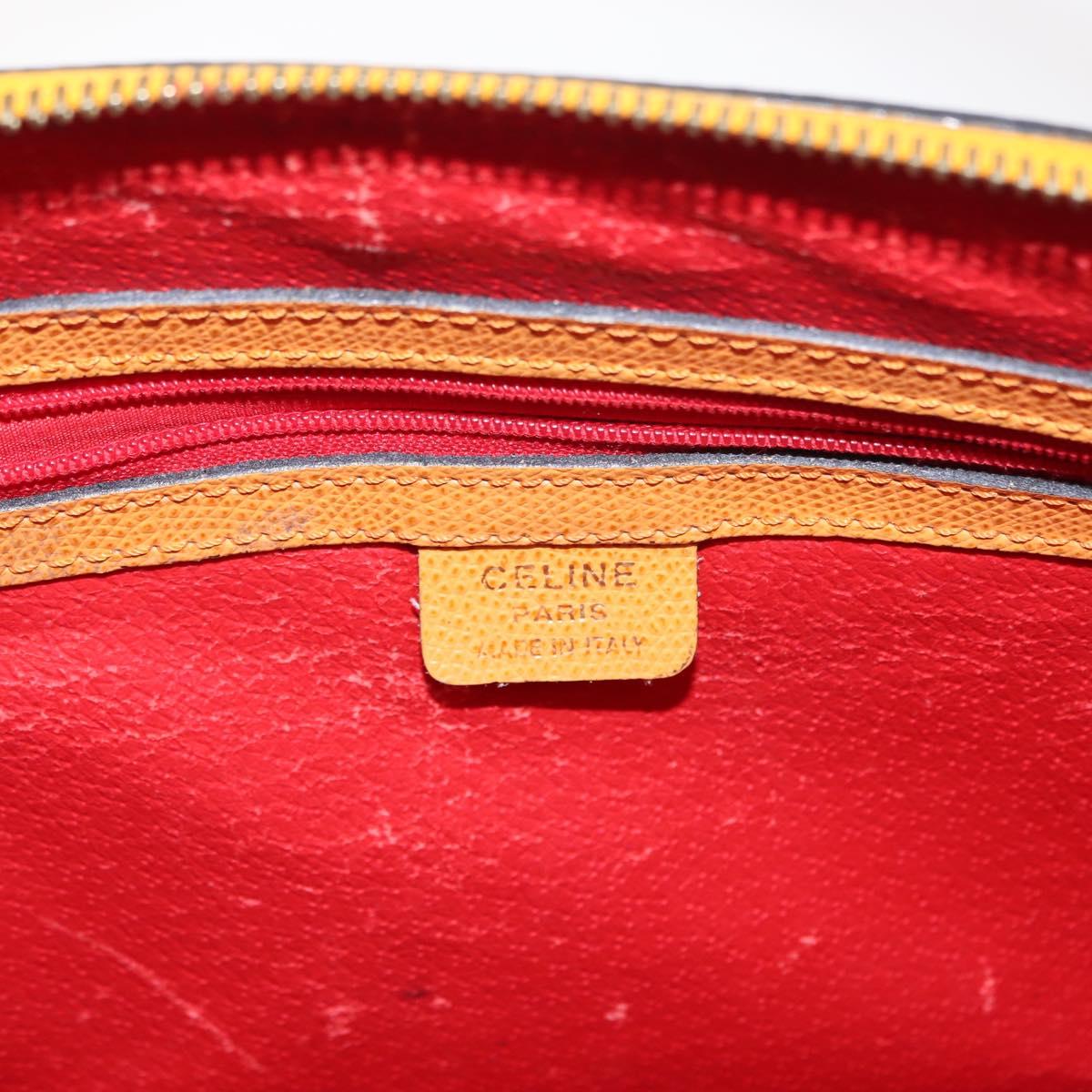 CELINE Hand Bag Leather Yellow Gold Auth gh1094