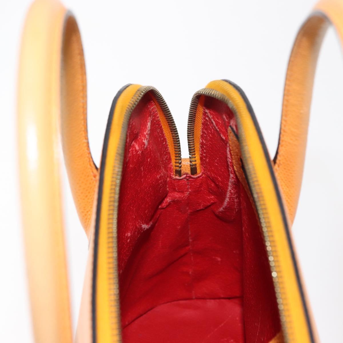 CELINE Hand Bag Leather Yellow Gold Auth gh1094