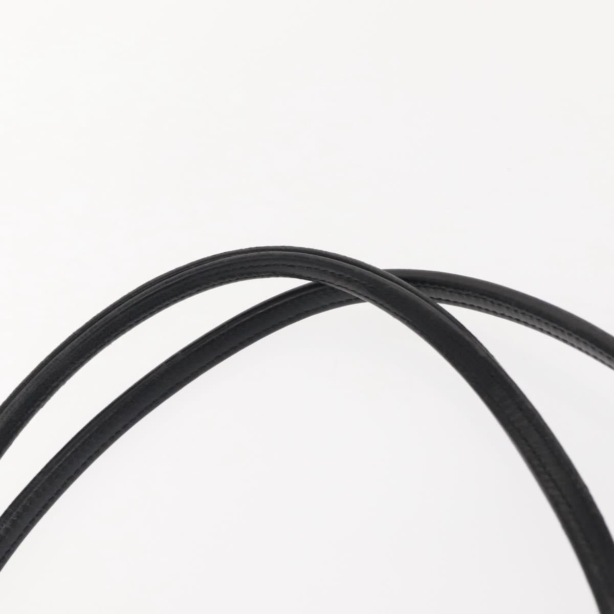 Christian Dior Shoulder Bag Leather Black Gold Auth gh1097