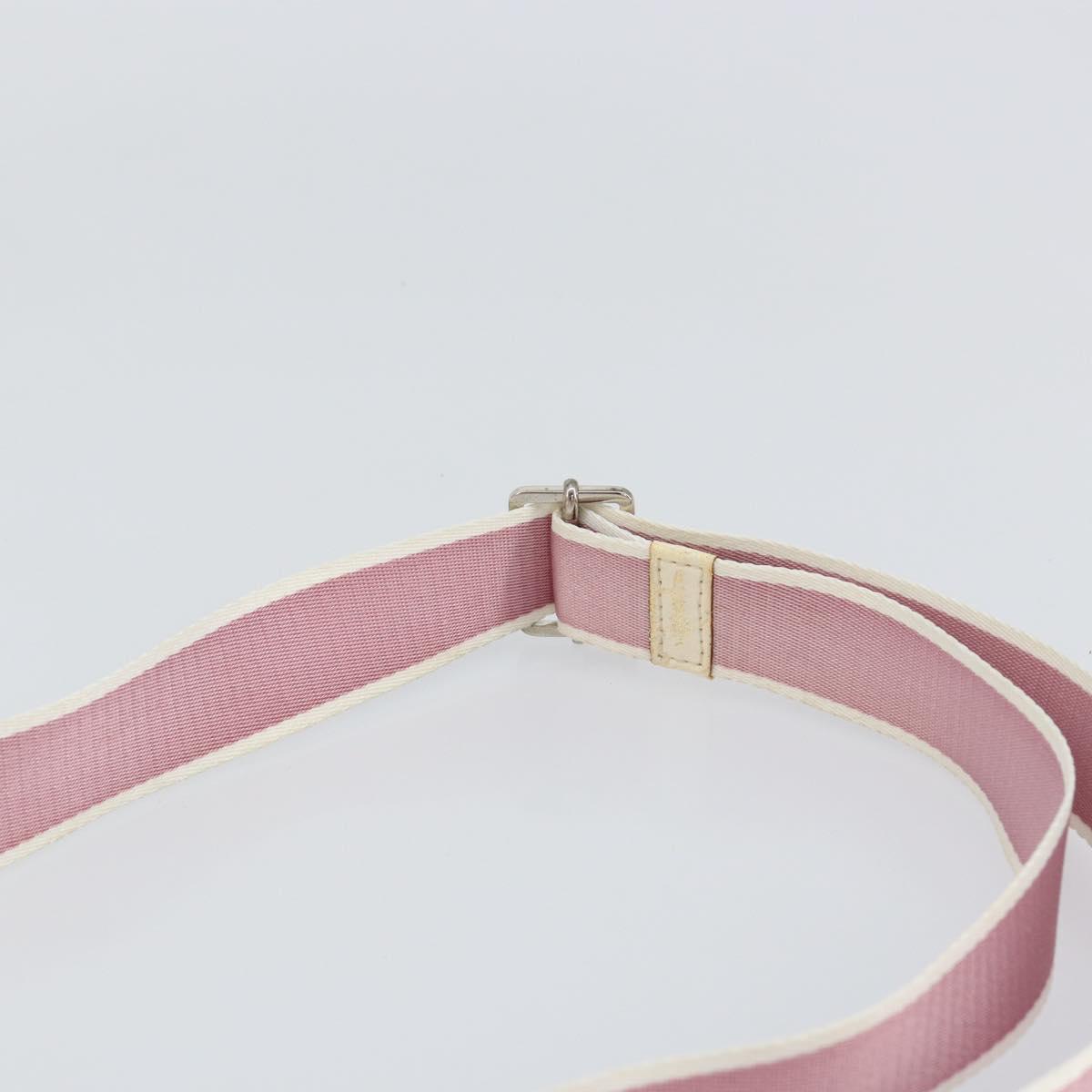 Christian Dior Trotter Canvas Shoulder Bag PVC Pink Silver Auth gh1100