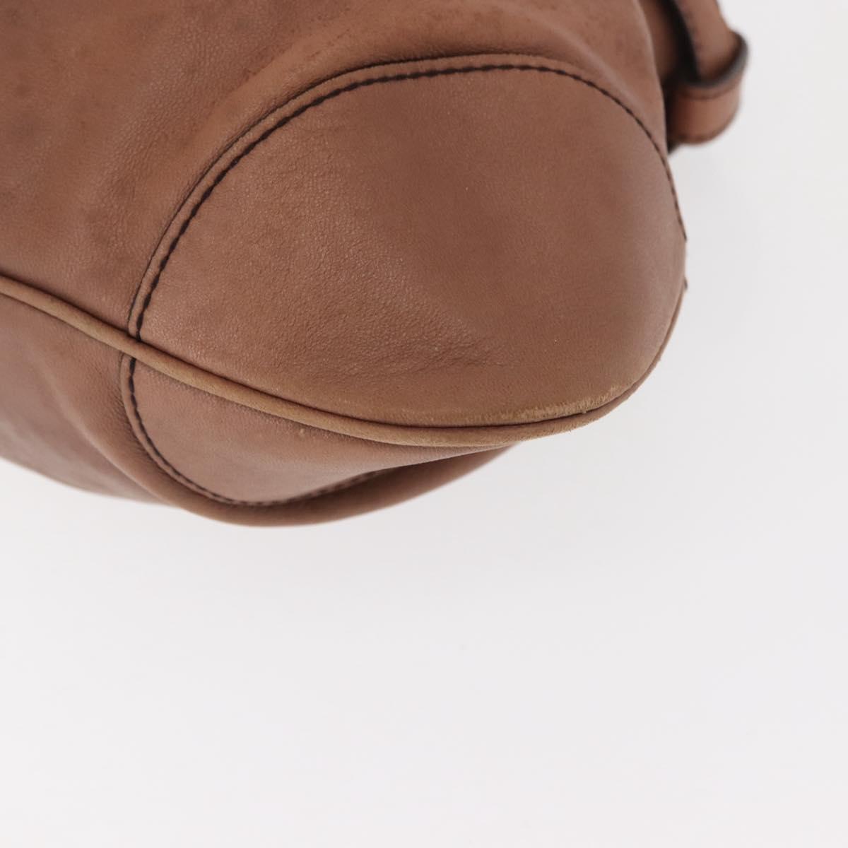 Salvatore Ferragamo Gancini Tote Bag Suede Beige Silver Auth gh1105