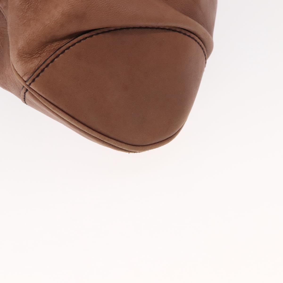 Salvatore Ferragamo Gancini Tote Bag Suede Beige Silver Auth gh1105