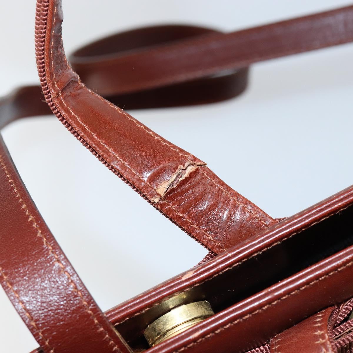 Salvatore Ferragamo Vala Hand Bag Leather 2way Brown Gold Auth gh1108