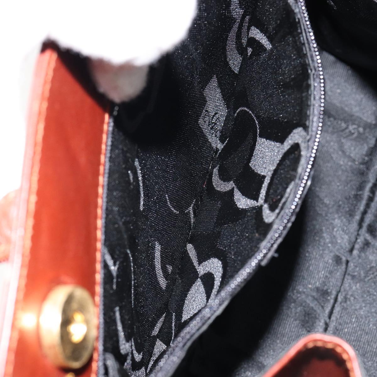 Salvatore Ferragamo Vala Hand Bag Leather 2way Brown Gold Auth gh1108