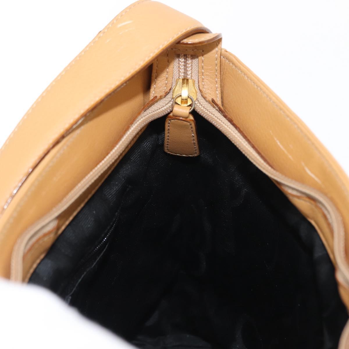 Salvatore Ferragamo Shoulder Bag Leather Beige Gold Auth gh1110