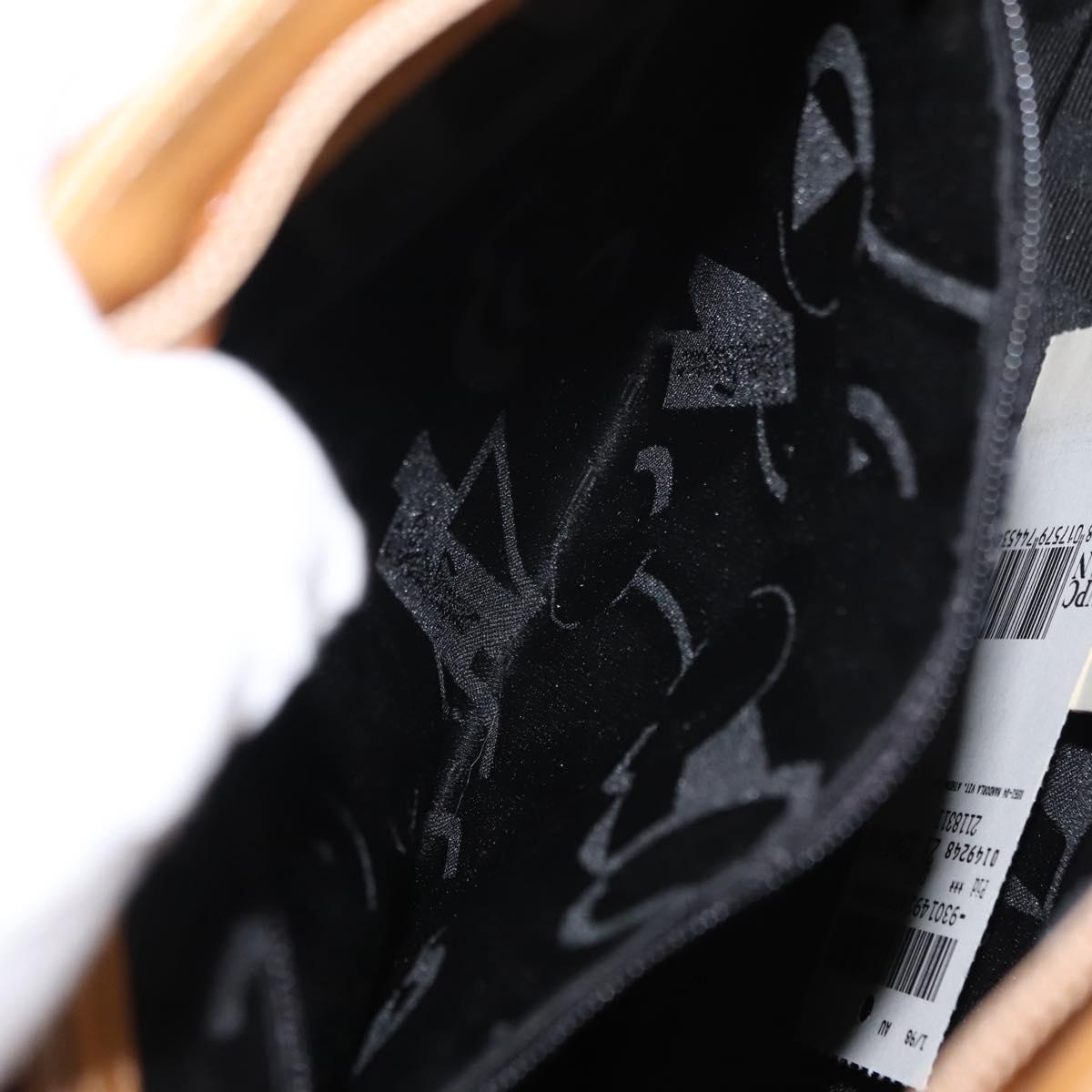 Salvatore Ferragamo Shoulder Bag Leather Beige Gold Auth gh1110