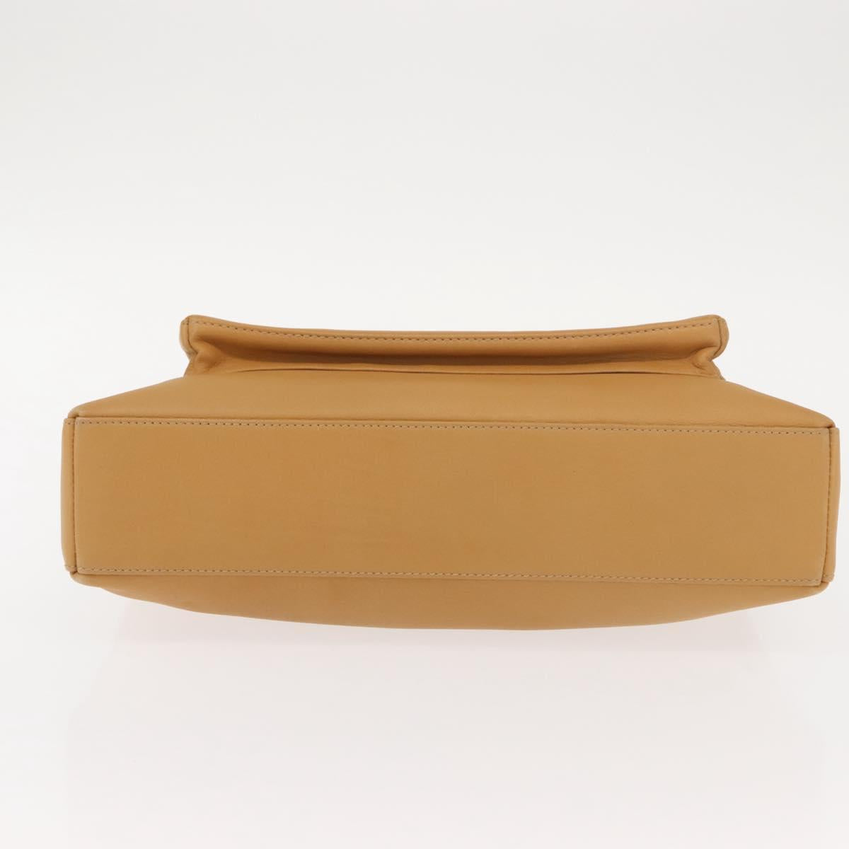 Salvatore Ferragamo Shoulder Bag Leather Beige Gold Auth gh1110