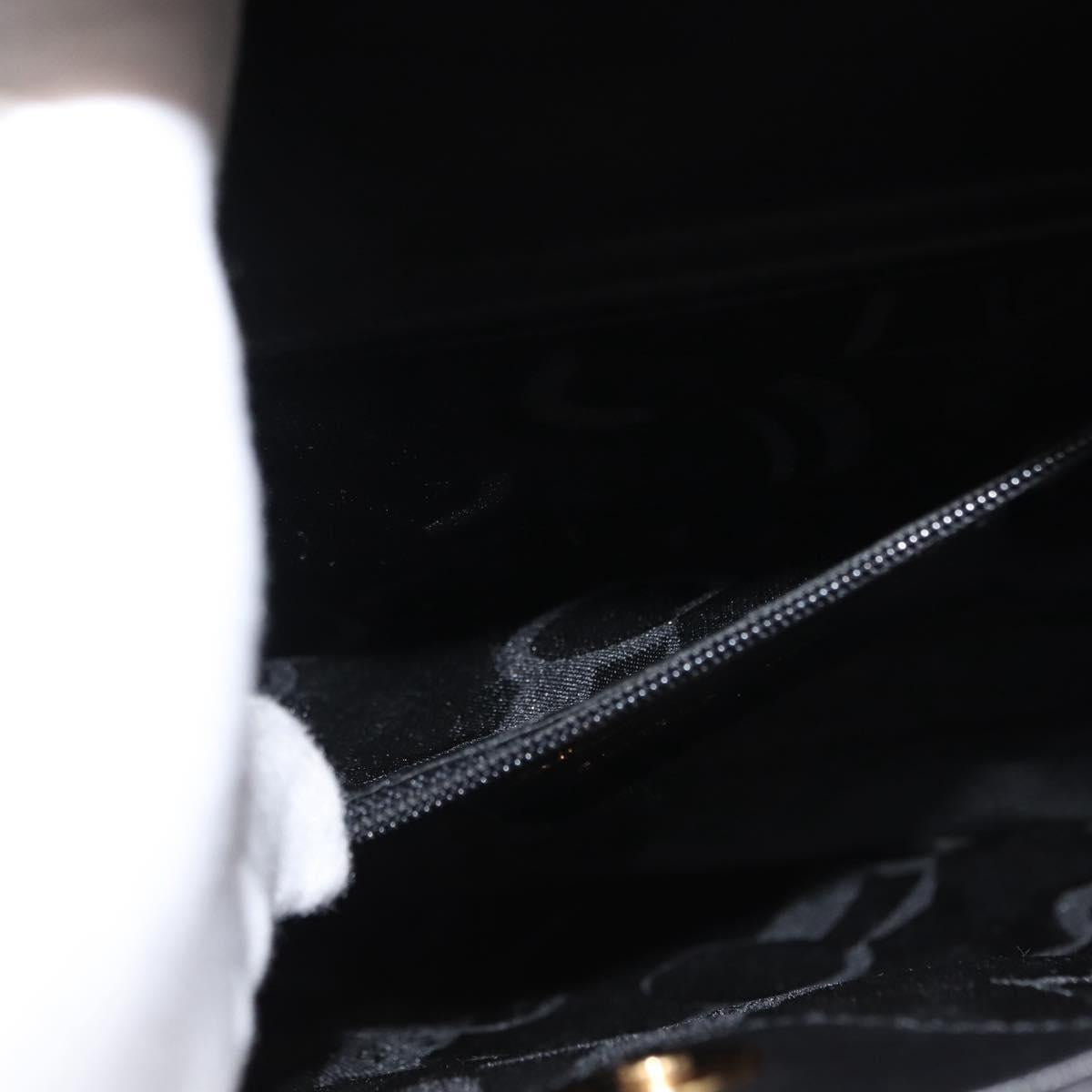 Salvatore Ferragamo Shoulder Bag Leather Black Gold Auth gh1111