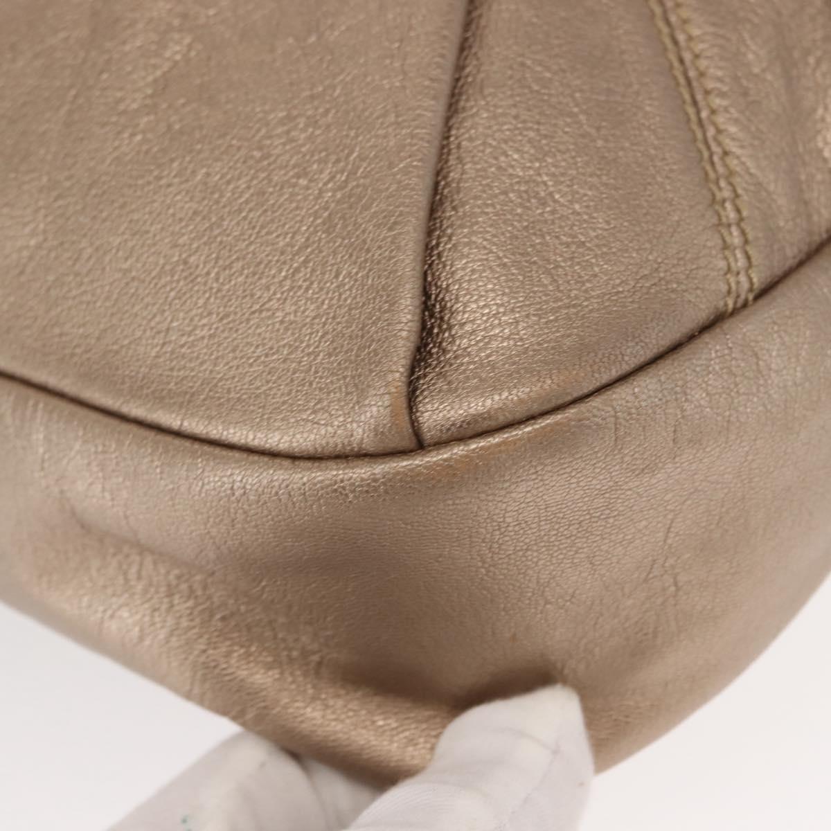 Salvatore Ferragamo Gancini Shoulder Bag Leather 2way Champagne Gold Auth gh1114