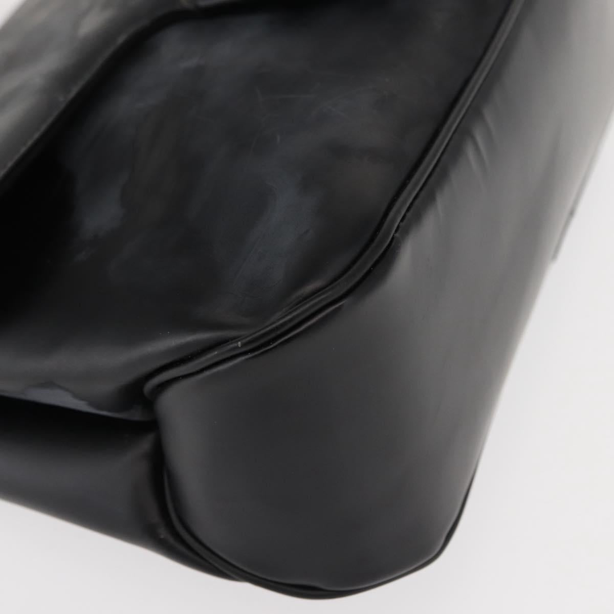 Salvatore Ferragamo Vala Shoulder Bag Leather Black Silver Auth gh1115