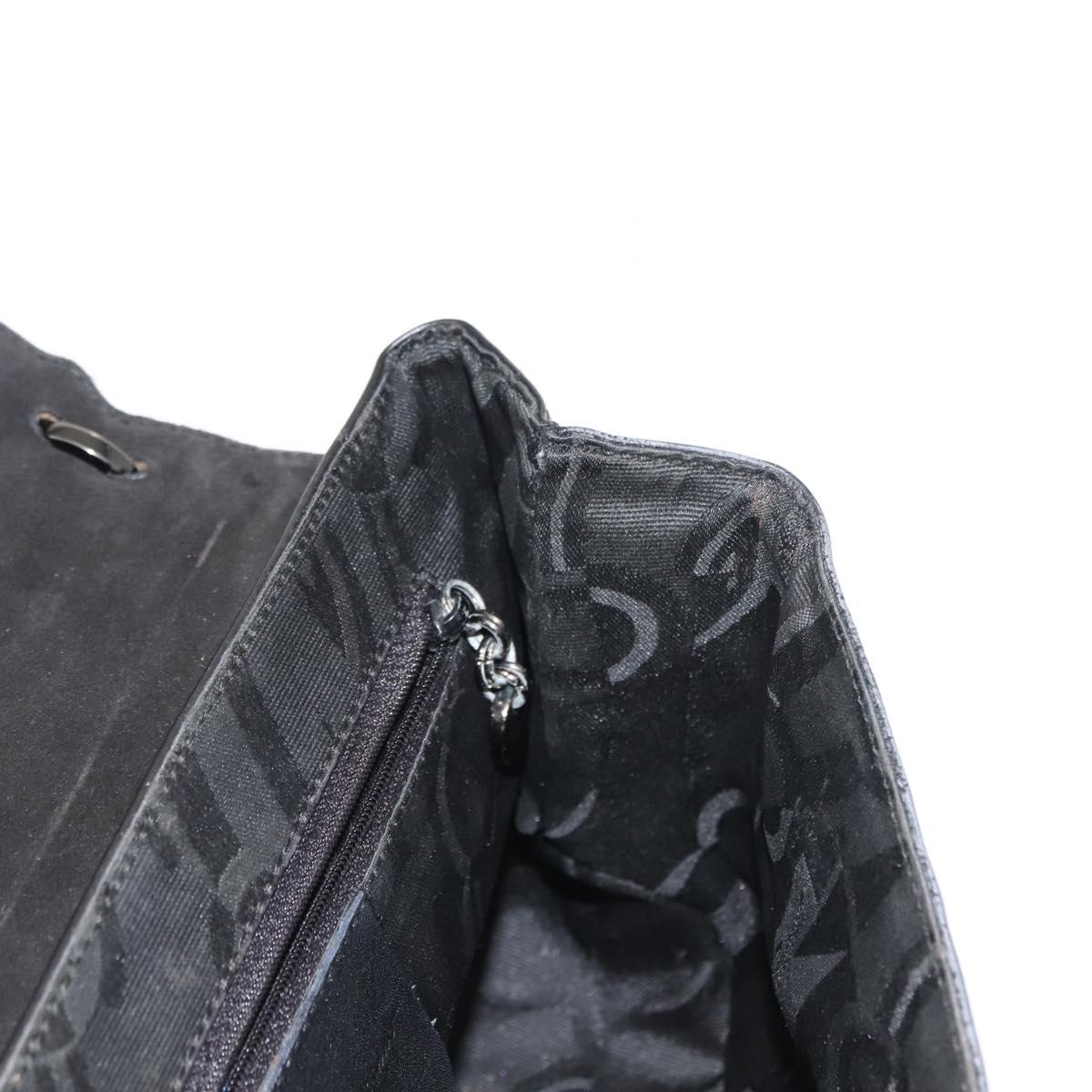 Salvatore Ferragamo Vala Shoulder Bag Leather Black Silver Auth gh1115