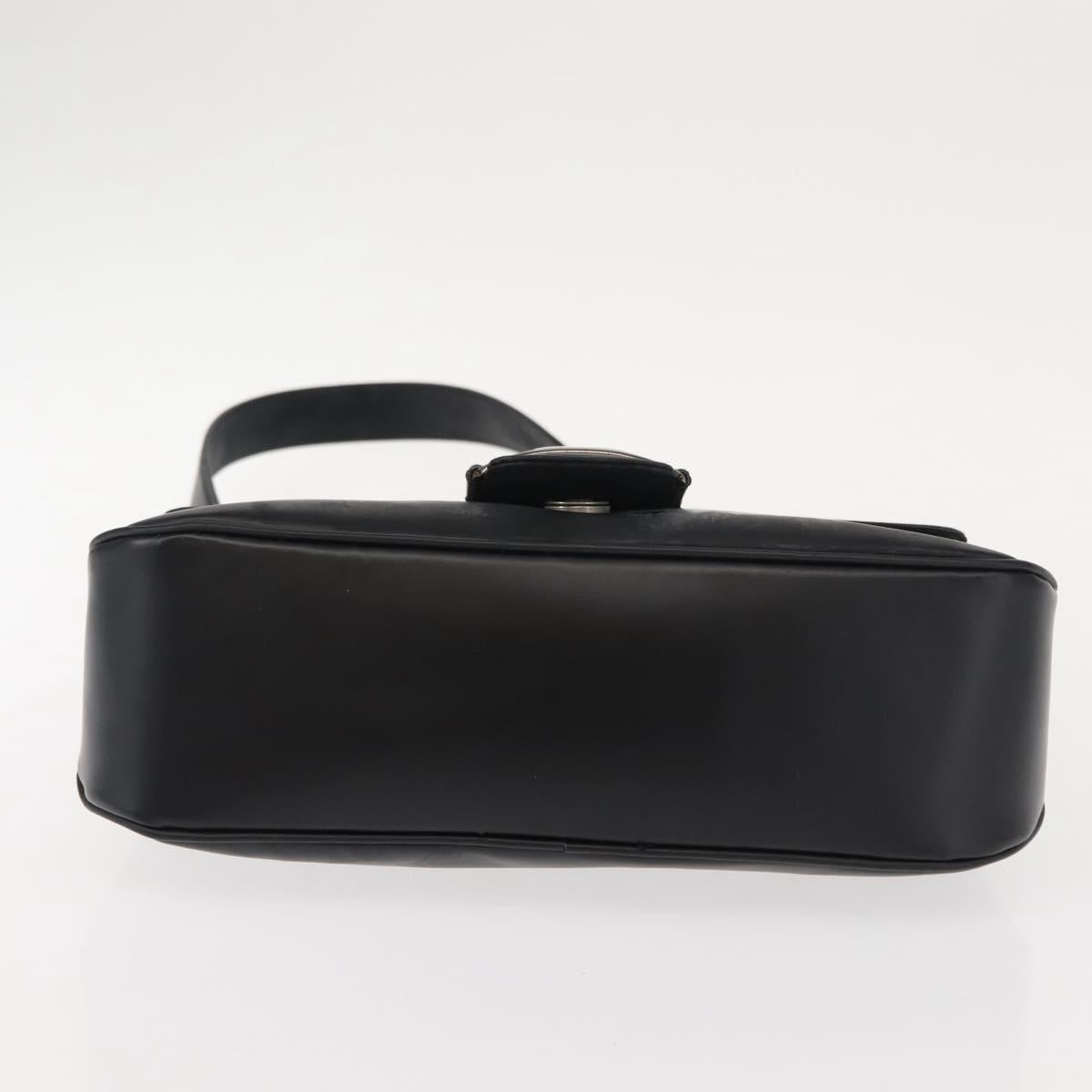 Salvatore Ferragamo Vala Shoulder Bag Leather Black Silver Auth gh1115