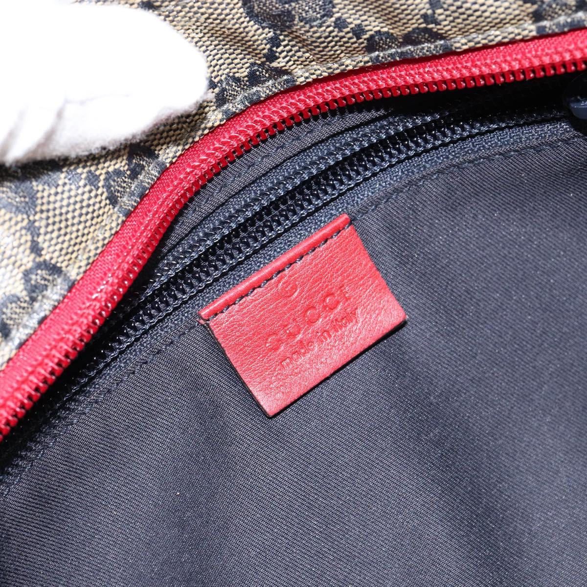 GUCCI GG Canvas Sherry Line Shoulder Bag Navy Gold 189749 Auth gh1116