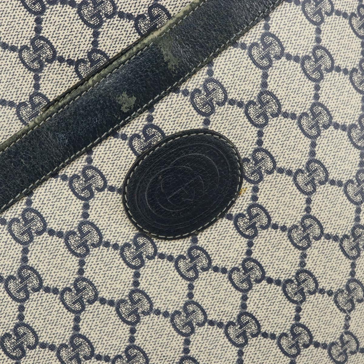 GUCCI GG Supreme Sherry Line Tote Bag PVC Navy Gold 002 983 0163 Auth gh1118