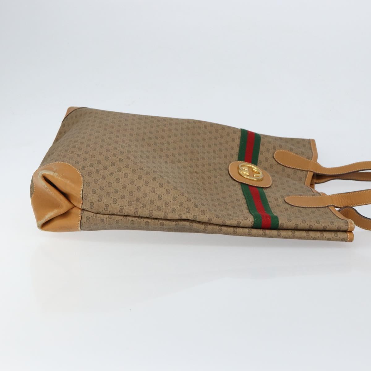 GUCCI Micro GG Supreme Web Sherry Line Bag PVC Beige 002 904 0131 Auth gh1123