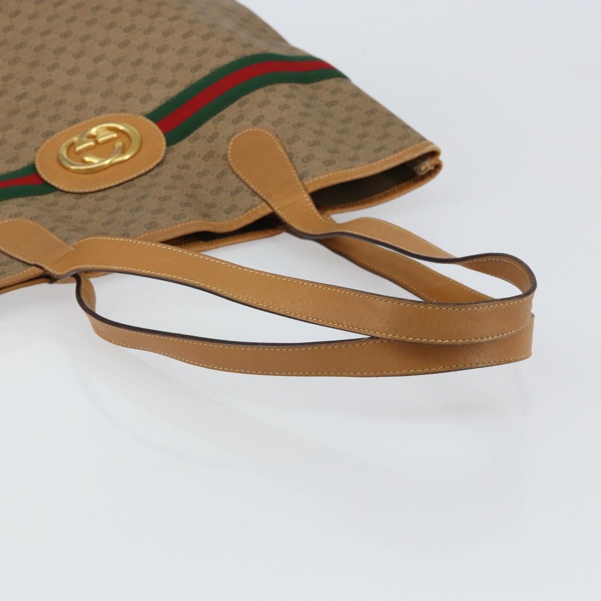 GUCCI Micro GG Supreme Web Sherry Line Bag PVC Beige 002 904 0131 Auth gh1123